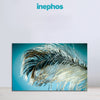 Elegant Feather on Blue Background Wall Painting for Living Room, Bedroom, Office, Hotels, Drawing Room