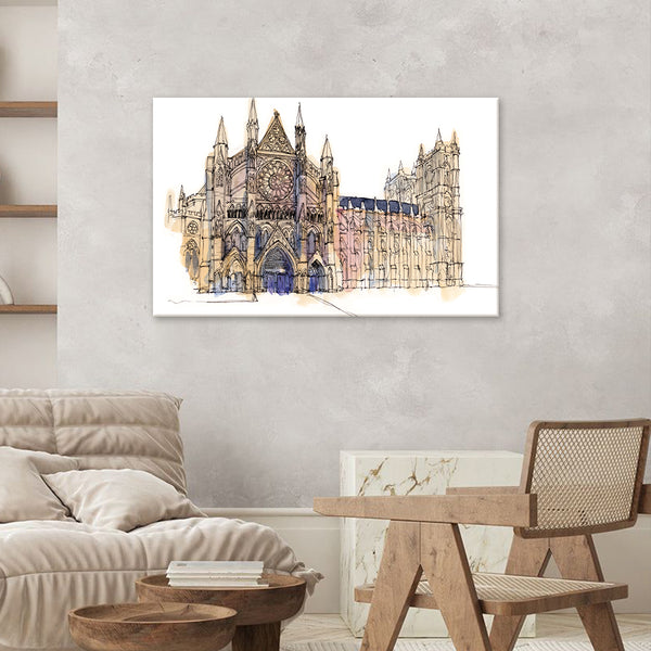 Majestic Westminster Abbey Wall Painting for Living Room, Bedroom, Office, Hotels, Drawing Room
