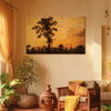 Majestic Sunset Tree Wall Painting for Living Room, Bedroom, Office, Hotels, Drawing Room