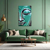 Tranquil Green Buddha Wall Painting for Living Room, Bedroom, Office, Hotels, Drawing Room