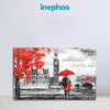 London Love in Red Canvas Painting – Romantic Wall Art for Bedroom, Living Room & More