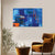Abstract Blue and Orange Geometric Canvas Painting for Modern Home & Office Decor