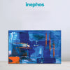 Abstract Blue and Orange Geometric Canvas Painting for Modern Home & Office Decor