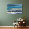 Stormy Horizon with Cattle Watercolor Canvas Painting for Living Room, Bedroom, and Office