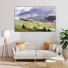 Rustic Countryside Cabin Watercolor Canvas Painting for Home & Office