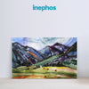 Vibrant Mountain Meadow Watercolor Canvas Painting for Home & Office