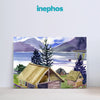 Lakeside Cabin Watercolor Canvas Painting for Home & Office