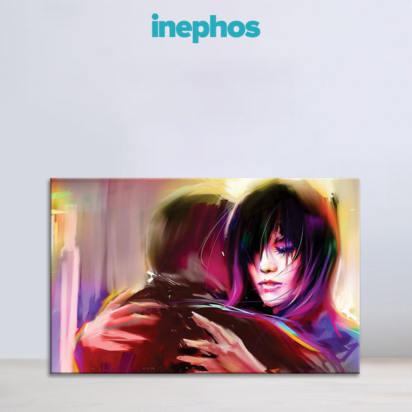 Neon Embrace – Expressive Abstract Love Canvas Art Paintings for Living Room, Bedroom, Office, Hotels, Drawing Room
