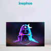 Futuristic artwork of a stylized face with glowing purple and blue hair against a starry background, branded 'inephos'.
