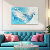 White Dove of Peace Canvas Painting for Living Room, Bedroom & Office | Serene Blue Abstract Bird Wall Art | Spiritual Home Décor