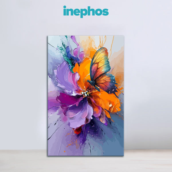Butterfly Bloom | Vastu for Positive Change & Creative Energy | Vibrant Flower Art for Living Room, Bedroom & Hall | Nature-Inspired Wall Art