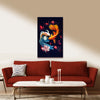 Koi Fish Feng Shui Canvas Painting for Home & Living Room | Yin Yang Lucky Fish Wall Art | Vastu Good Luck & Prosperity Décor