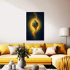 Golden Shankh Spiritual Canvas Painting for Home | Sacred Conch Wall Art for Living Room, Puja Room & Meditation Space