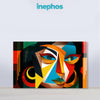 Cubist Woman Face Art | Modern Abstract Canvas Painting with Bold Shapes and Colors | Living Room Wall Decor