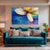Color Splash Flower | Vibrant Blue and Yellow Abstract Canvas Painting | Modern Home Wall Decor