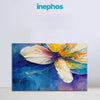 Color Splash Flower | Vibrant Blue and Yellow Abstract Canvas Painting | Modern Home Wall Decor