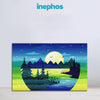 Moonlight Forest Landscape | Nature Inspired Canvas Wall Art with Trees, Mountains, and Lake | Home & Office Decor