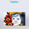 Floral Joy Painting | Vibrant Girl Portrait Canvas | Wall Art With Flowers For Home Walls