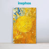 Yellow Sunburst Painting | Textured Modern Abstract Canvas | Golden Wall Art For Living Room & Modern Spaces