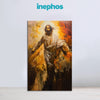 Jesus Christ Resurrection Painting | Diving God In Golden Hues Canvas | Bright And Uplifting Vastu Wall Art For Easter, Christian Home Décor & Faith-Based Inspiration