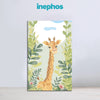 Tall Giraffe Jungle Painting | Cute Animal Canvas For Nursery Or Kids Room | Adorable Giraffe Illustration In Greenery Wall Art