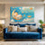 Sleeping Baby On Moon Painting | Dreamy Nursery Canvas With Stars And Sky | Soothing Baby Room Decor For Newborns & Kids | Soft Blue And Yellow Colorful Baby Wall Art