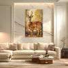 Majestic Deer In Autumn Forest Painting | Nature-Inspired Canvas For Living Room & Cabin Decor | Premium Quality Framed Wall Art For Bedroom, Living Room