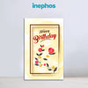 Happy Birthday Floral Poster | Elegant Greeting Wall Art for Birthday Decoration or Gift
