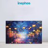 Festival Lights Street | Modern Lantern Canvas Wall Art For Living Room & Celebration Décor