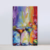 Colorful Cocktail Vibes | Modern Bar & Kitchen Canvas Wall Art with Martini Glasses