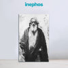 Rabindranath Tagore Standing Portrait | Monochrome Canvas Wall Art For Study