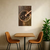 Coffee Beans in Wooden Bowl | Rustic Kitchen Canvas Painting for Coffee Lovers and Home Cafes