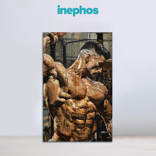 Bodybuilder in Gym | Strong and Motivating Canvas Painting for Fitness Corners and Gyms