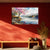 Cherry Blossom By Lake | Colorful Spring Canvas Wall Art For Bedroom & Living Room