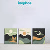 Abstract Day & Night Set of 3 Paintings | Modern Contemporary 3-Piece Canvas Set | Nature Trio Wall Art With Sun & Moon Designs For Modern Home Décor