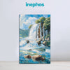Majestic Waterfall Landscape | Blue Nature Canvas Wall Art for Home & Office