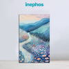 Blue Floral Valley Trail | Soft Pastel Canvas Painting For Bedroom & Hallway