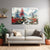 Red Tree By Waterfall | Vibrant Mountain Forest Canvas Wall Art For Hall & Living Room
