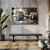 Aesthetic Dumbbell Painting | Modern Abstract Power & Strength Canvas | Vintage Gym Motivation Wall Art For Fitness Room, Gym, And Workout Corners