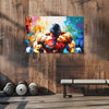 Muscular Man Abstract Painting | Gym Motivation Power & Strength Canvas | Modern Abstract Gen Z Wall Art For Fitness Lovers & Bodybuilding Enthusiasts