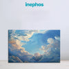 Heavenly Skies Painting | Blue And White Clouds Canvas | Calm Serene Wall Art For Peaceful Home And Meditation Wall Decor