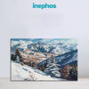 Snowy Pine Forest In Mountains Painting | Scenic Winter Landscape View Canvas | Snow Covered Peak Scene For Home & Office Décor
