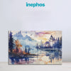 Dreamy Castle In Misty Mountains Painting | Fantasy Landscape Canvas | Modern Watercolor Wall Art For Living Room, Kids Room & Creative Spaces