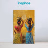 Traditional Indian Women Painting | Saree Women with Pot | Ethnic Wall Art for Living Room & Pooja Room Decor