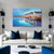 Harbor City at Dusk Painting | Waterfront Night Scene Canvas | Vibrant Coastal Wall Art for Living Room & Office Décor