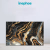 Molten Marble Gold Flow Painting | Elegant Black, White & Bronze Swirl Canvas | Modern Abstract Paint Wall Art for Living Room & Office Décor
