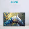 Peacock Couple Painting | Two White Peacocks Vastu Canvas | Romantic Bird Wall Décor for Nature Lovers