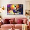 Colorful Pelican Painting | Modern Elegant Proud Bird Canvas | Vibrant Animal Wall Art for Living Room Décor