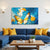Beautiful Butterfly Painting | Blue Gold White Bird Canvas | Textured Butterfly Wall Art for Home & Office Decor