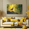 Golden Deer Painting | Serene Forest Majesty Canvas | Royal Animal Wall Art for Nature-Inspired Living Room & Office Decor